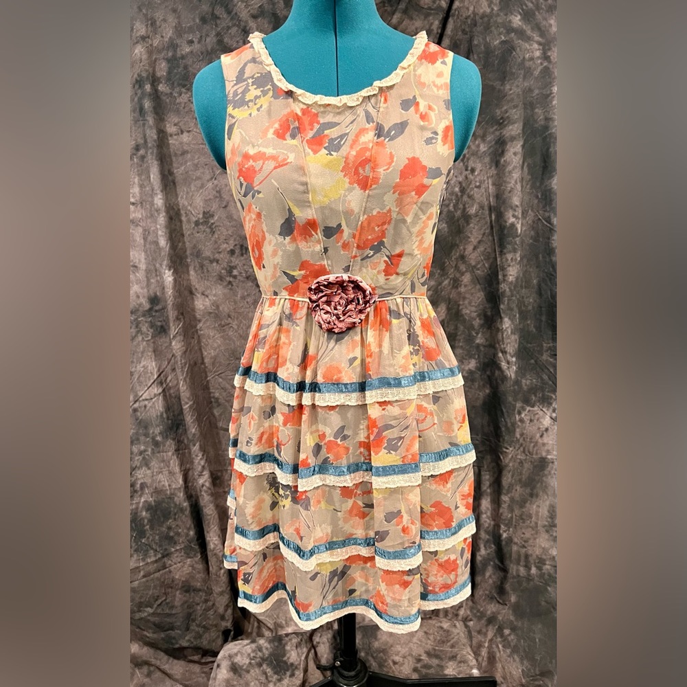 Jill Stuart 💯 silk floral sleeveless dress
